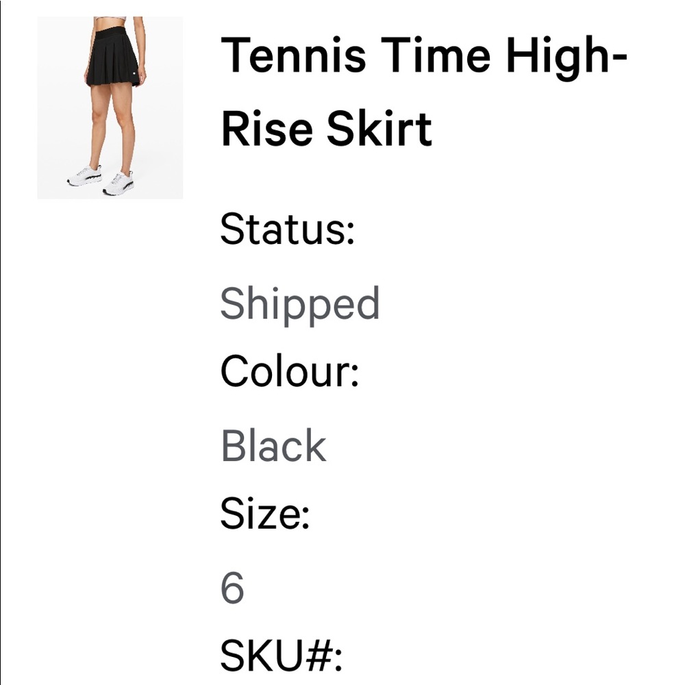 Lululemon Tennis time high-rise Skirt